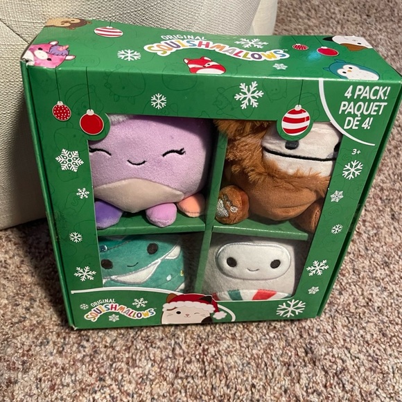 Squishmallows 4-Pack Plush Set - Purple, Brown, Blue, Gray - Picture 1 of 1